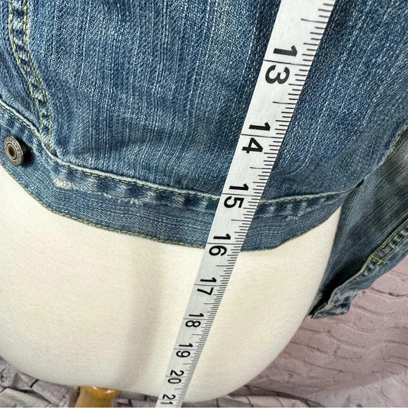 american eagle outfitters jean denim jacket sz medium boho western streetwear - Picture 4 of 6